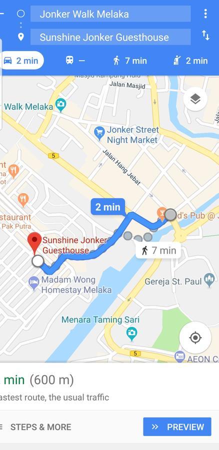Sunshine Jonker Guesthouse Malacca Exterior foto